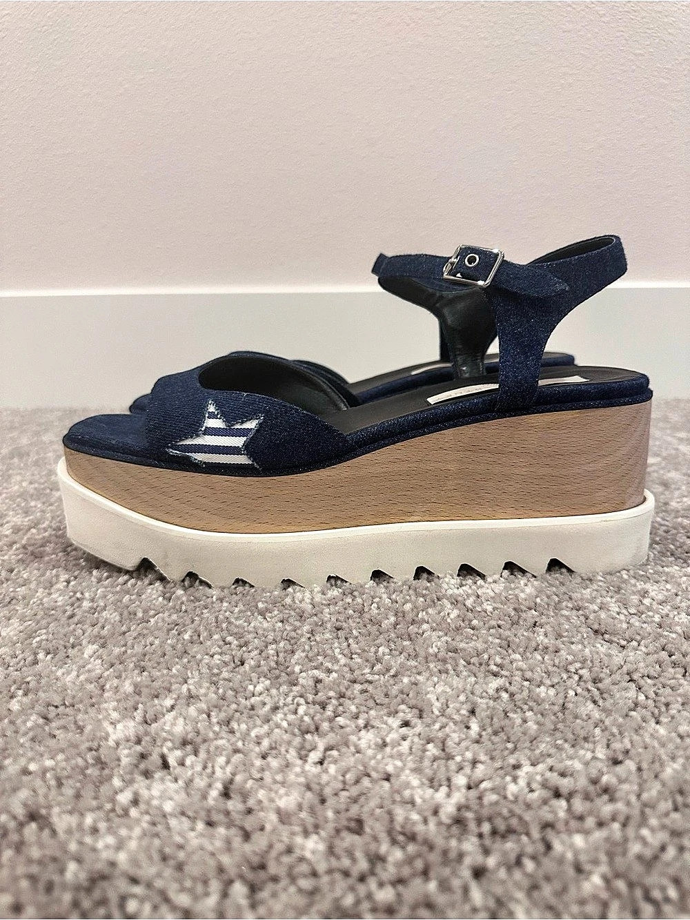 Stella McCartney Elyse Star Platform Sandals Blue Platform Sandals EU 40.5